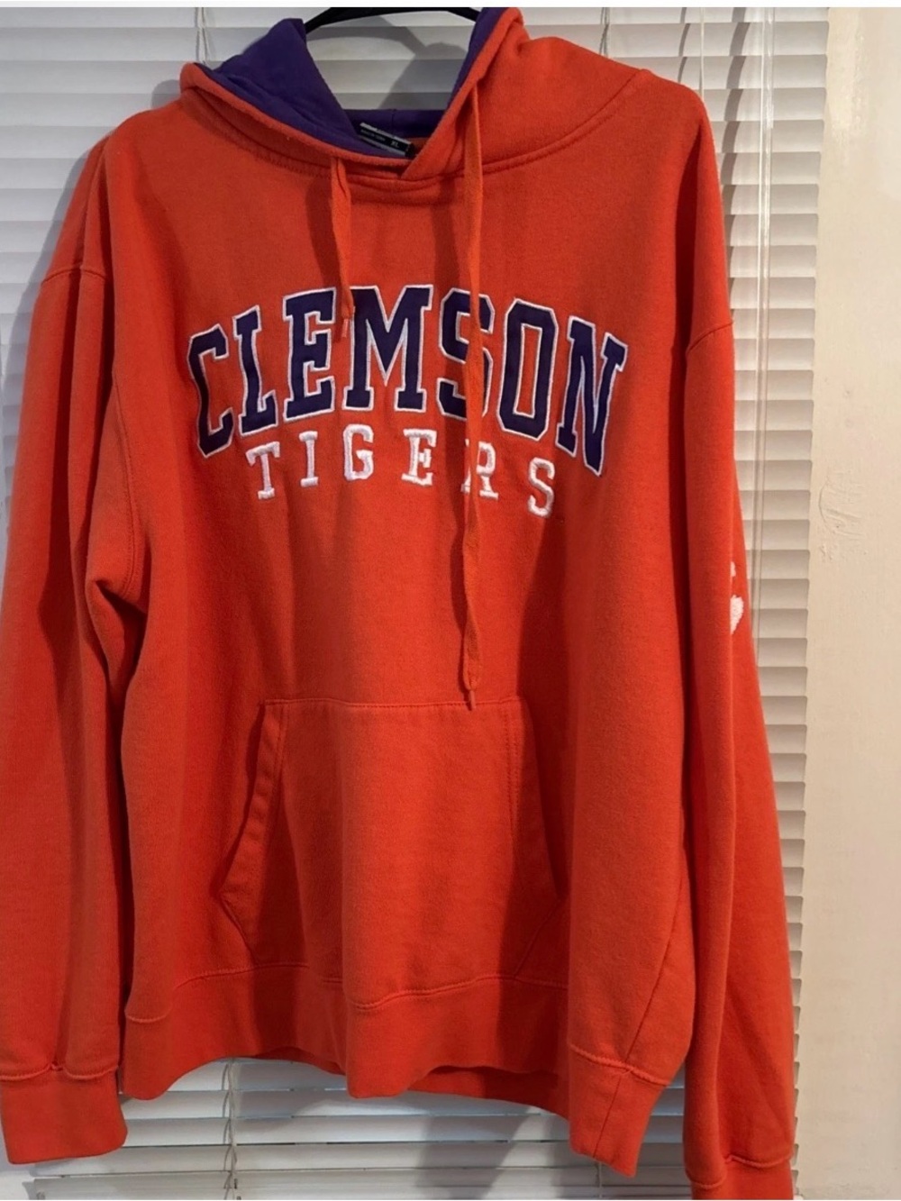Clemson Tigers University Hoodie Orange Hooded Sweatshirt